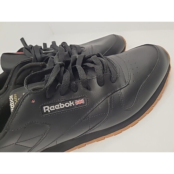 Reebok Classic Leather Men's Shoes Sneaker Size 14 Black/Gum Bottom GY0954 - Picture 5 of 10